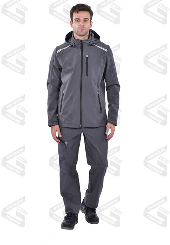 Костюм из софтшелла серого цвета