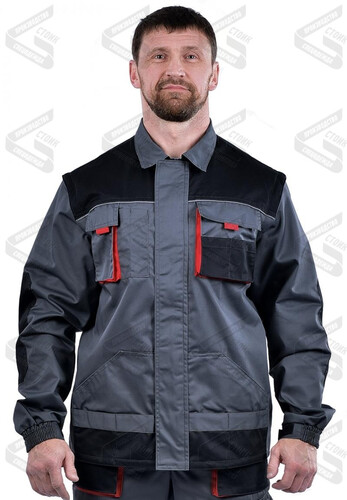 Куртка «Хамертон» серая с черным и красным